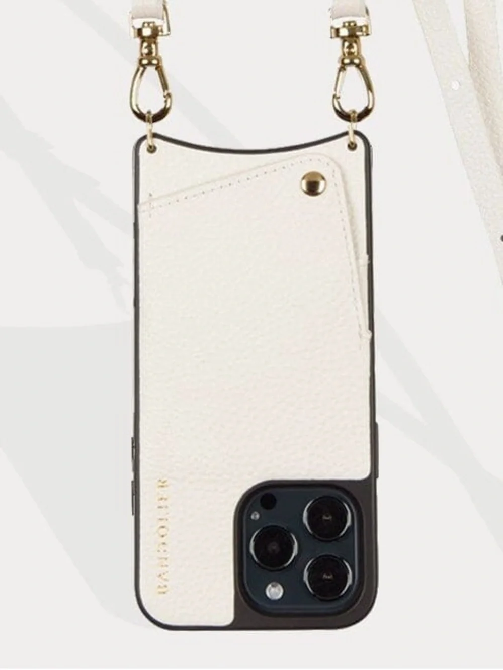 Bandolier iPhone 13 Pro Emma leather phone case in ivory / cream - NO STRAP